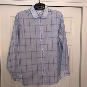Calvin Klein Purple Windowpane Dress Shirt, 17